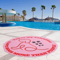 Dog Valentine I Love Dogs More Than People pink | Beach Towel