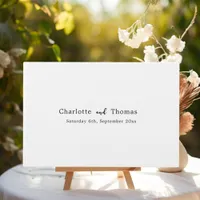 Simple minimalist white classic wedding  guest book