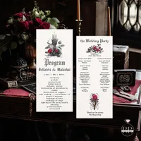 Elegant Gothic Candlestick Crimson Cherry Rose 