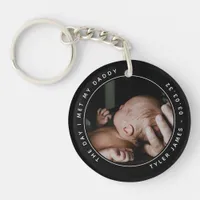 The Day I Met My Daddy Photo First Father's Day Keychain