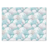 Coastal Seashells & Coral Pattern#3 ID1009 Tissue Paper