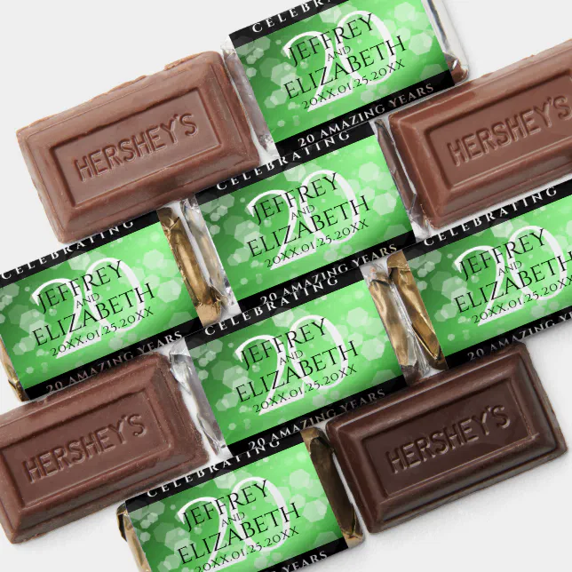 Elegant 20th Emerald Wedding Anniversary Hershey's Miniatures