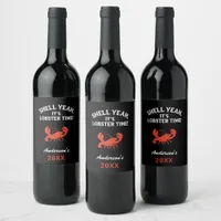 Red lobster party quote name wine label