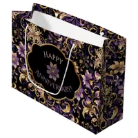 Colorful,Extravagant,Purple and Gold Any Occasion  Large Gift Bag