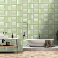 Light Green Modern Abstract Geometric Patterned Wallpaper