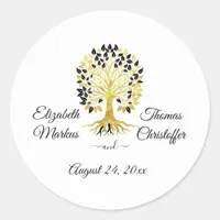 Golden Tree of Life Timeless Sophisticated Elegant Classic Round Sticker