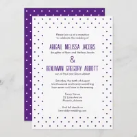 Elegant Purple & White Polka-Dotted Reception Invitation