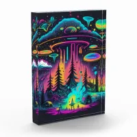 Psychedelic UFO Fantasy Art  Photo Block