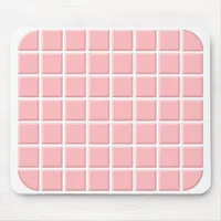 Teen Girl Light Pink White Square Tiles Mouse Pad