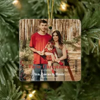 Magazine Cover First Christmas as a Growing family Ceramic Ornament