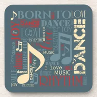 Born to Dance Blue/Red/Gold ID277 Beverage Coaster