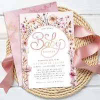 Dusty Pink Wildflower Baby Shower Invitation – Ele