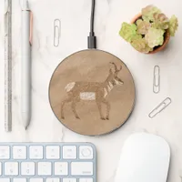 Southwest Walking Pronghorn Antelope  Wireless Charger