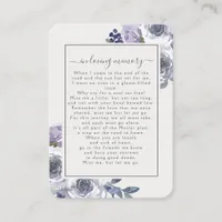 Lilac Roses Photo Funeral Memorial Poem Card