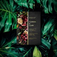 Dark Moody Bold Wild Flower Wedding Foil Invitatio Foil Invitation