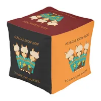 Cute Alpacas Rocking Goatees & Teal Serapes Outdoor Pouf