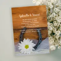 Daisy and Horseshoe Western Wedding Save the Date Invitation