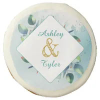 Watercolor Eucalyptus Botanical Wedding   Sugar Cookie