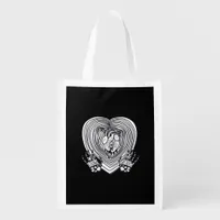 Crying Heart Skeleton Hands Classic Style Grocery Bag