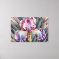 *~* Pastels Pink  IRIS Irises Vintage Floral TV2 Canvas Print