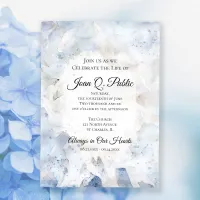 Blue Carnation Tint Celebration of Life Memorial Invitation