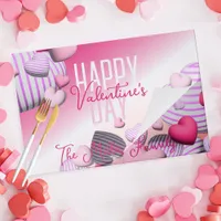 Striped Heart Balloons Valentine's Paper Placemat