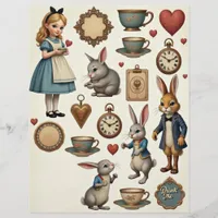 Vintage Alice Fussy Cut Wonderland Design