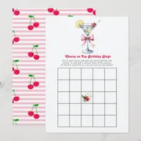 She's the Cherry on Top Martini Birthday Bingo Invitation