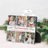 Elegant Script Grandma Christmas 6 Photo Collage  Plaque