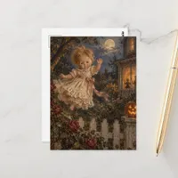 Cute Spooky Doll in the Garden Postcard