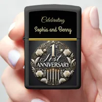 Delicate 1st Anniversary Floral Keepsake Zippo Lighter