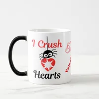 Valentine's I Crush Hearts cute spider | Magic Mug