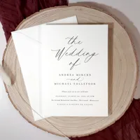 Delicate Calligraphy Modern Romantic Wedding Invitation