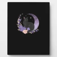 Cat Witchy Moon Flowers Pastel Goth Goblincore Plaque