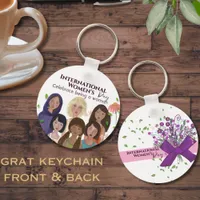 Celebrate Women's Day Portraits Keychain