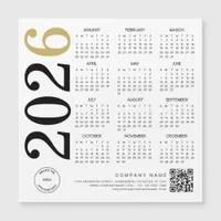 2026 Gold White Calendar Logo QR Code Business