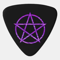 Purple Zebra Print Pentagram Guitar Pick