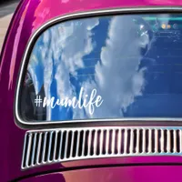 Hashtag #Mumlife White Calligraphy Motherhood Car Window Cling