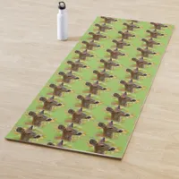 Vignetted Portrait of Smiling Blacktail Deer Fawn  Yoga Mat