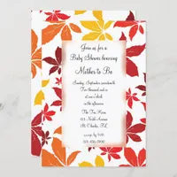 Colored Fall Leaves Baby Shower Invitation