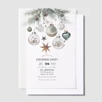 Neutral Watercolor Christmas Party Vellum Invitations