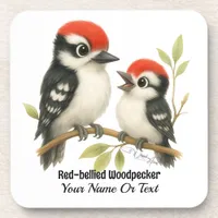 Vocal Red-bellied Woodpecker Beverage Coaster