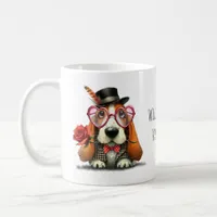 Happy Valentine's Day Adorable Basset Hound Coffee Mug