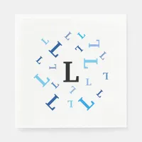 Paper Napkins (lg) - Jumbled Blue Letters