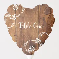 Rustic Brown Barn Wood Wedding Table Number Balloon