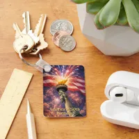 4th of July Liberty Torch Fireworks USA 250th Keychain