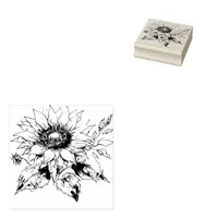 Sunflower Country Wedding Rubber Stamp