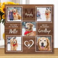 Rustic Personalized Pet Memorial Photo Collage Plaque