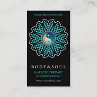 Black Teal Aqua YinYang New Age Business Cards