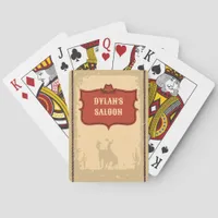 Western Cowboy Monogram Rustic Name Saloon Poker Cards